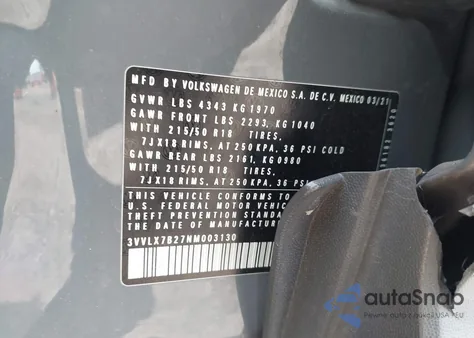 2022 Volkswagen Taos 1.5T Se from USA, damaged, VIN 3VVLX7B27NM003130